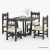 Picture of Elburg Vintage Natural Wood 4 Seater Kitchen Table and Chairs Set