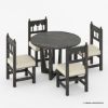 Picture of Elburg Vintage Natural Wood 4 Seater Kitchen Table and Chairs Set