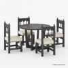 Picture of Elburg Vintage Natural Wood 4 Seater Kitchen Table and Chairs Set