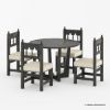 Picture of Elburg Vintage Natural Wood 4 Seater Kitchen Table and Chairs Set