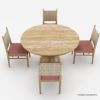 Picture of Bolsward Rustic Solid Wood Round Pedestal Kitchen Table Set of 4