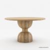 Picture of Bolsward Rustic Solid Wood Round Pedestal Kitchen Table Set of 4