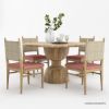 Picture of Bolsward Rustic Solid Wood Round Pedestal Kitchen Table Set of 4