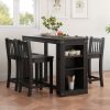 Picture of Marstrand Black Solid Wood Storage Kitchen Table