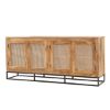 Picture of Gardena Rustic Solid Wood 4 Rattan Door Large Credenza