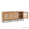 Picture of Gardena Rustic Solid Wood 4 Rattan Door Large Credenza
