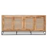 Picture of Gardena Rustic Solid Wood 4 Rattan Door Large Credenza