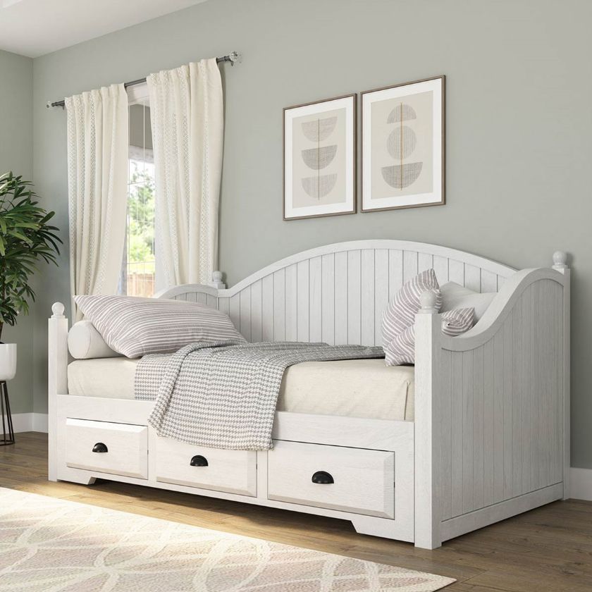 Picture of Thionville Twin Solid Wood 3 Drawers Trundle Daybed