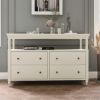 Picture of Hartlepool White Solid Wood 4 Drawer Long Dresser