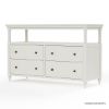 Picture of Hartlepool White Solid Wood 4 Drawer Long Dresser