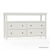 Picture of Hartlepool White Solid Wood 4 Drawer Long Dresser