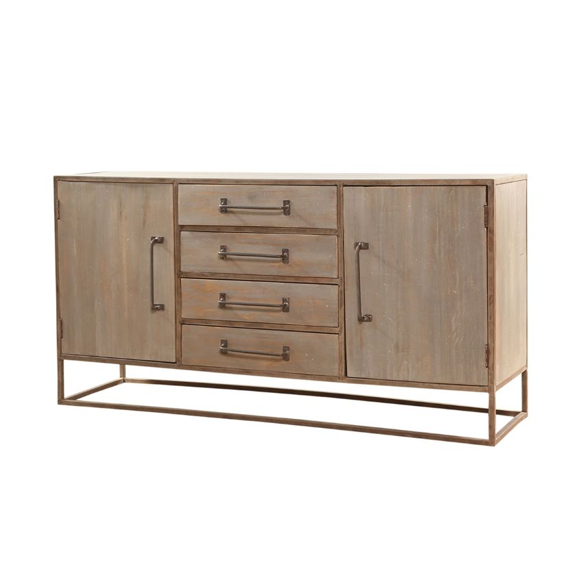 Picture of Atascadero Industrial Distressed Grey 4 Drawer Sideboard