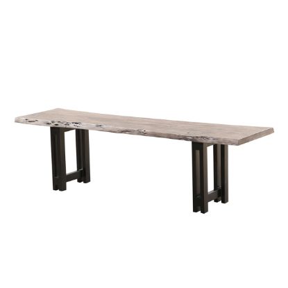 Picture of Burlingame Acacia Sandblast Live Edge Bench with Iron Legs