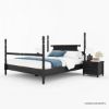Picture of Moncton Black Solid Wood Platform Handcrafted 4 Poster Bed