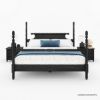 Picture of Moncton Black Solid Wood Platform Handcrafted 4 Poster Bed