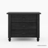 Picture of Moncton Black Solid Wood 3 Drawer Nightstand