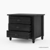 Picture of Moncton Black Solid Wood 3 Drawer Nightstand