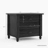 Picture of Moncton Black Solid Wood 3 Drawer Nightstand