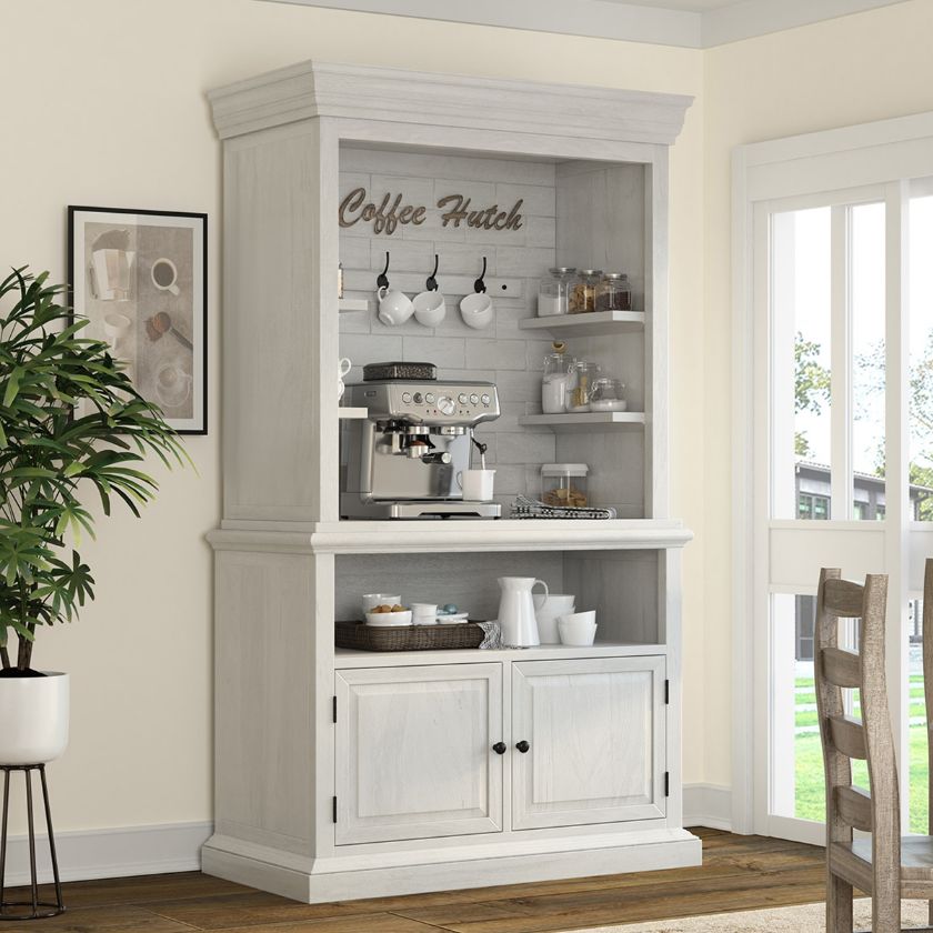 Picture of Vaughan White Farmhouse Kitchen Coffee Bar Station 