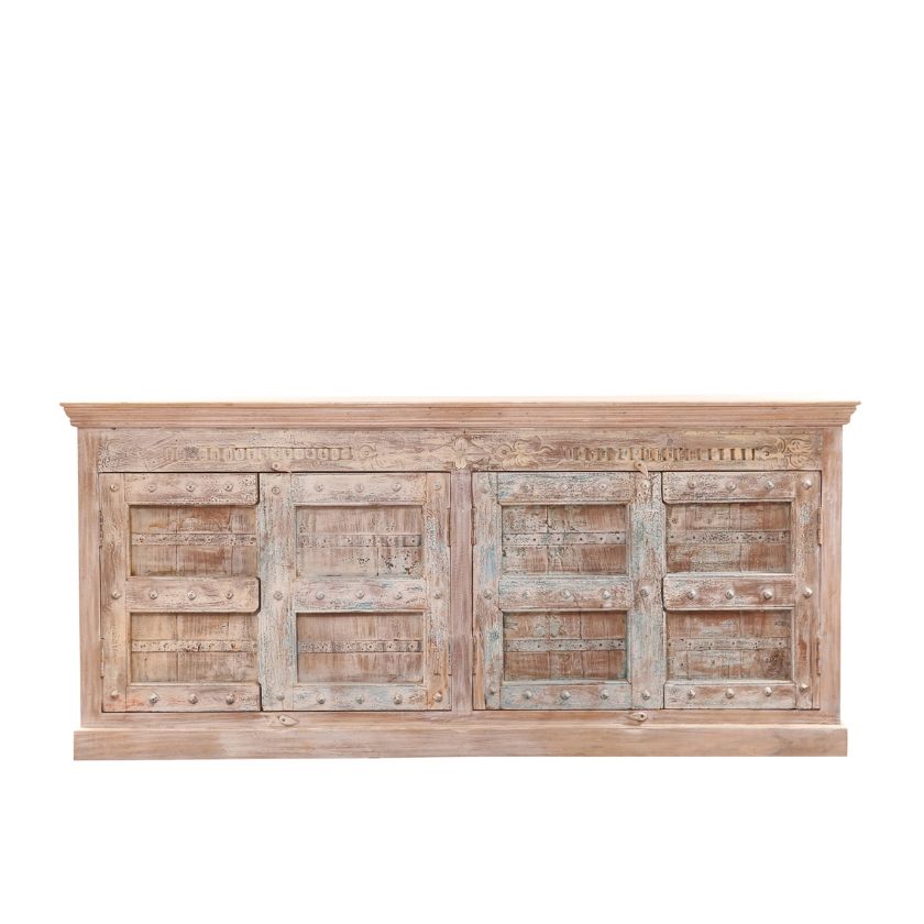 Picture of Indio Rustic Solid Wood Traditional 4 Door Sideboard Cabinet