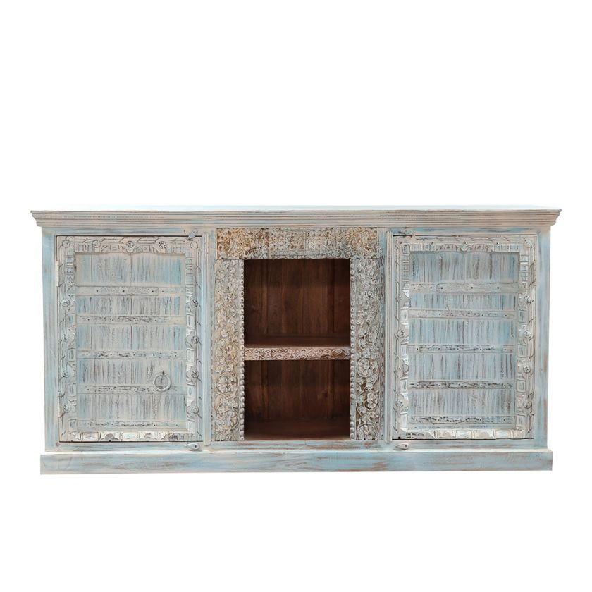 Picture of Cypress Vintage Solid Wood Distressed 2 Door Media Cabinet