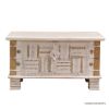 Picture of Gilroy Solid Wood Whitewash Distressed Handcraved Coffee Trunk Table