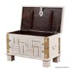 Picture of Gilroy Solid Wood Whitewash Distressed Handcraved Coffee Trunk Table