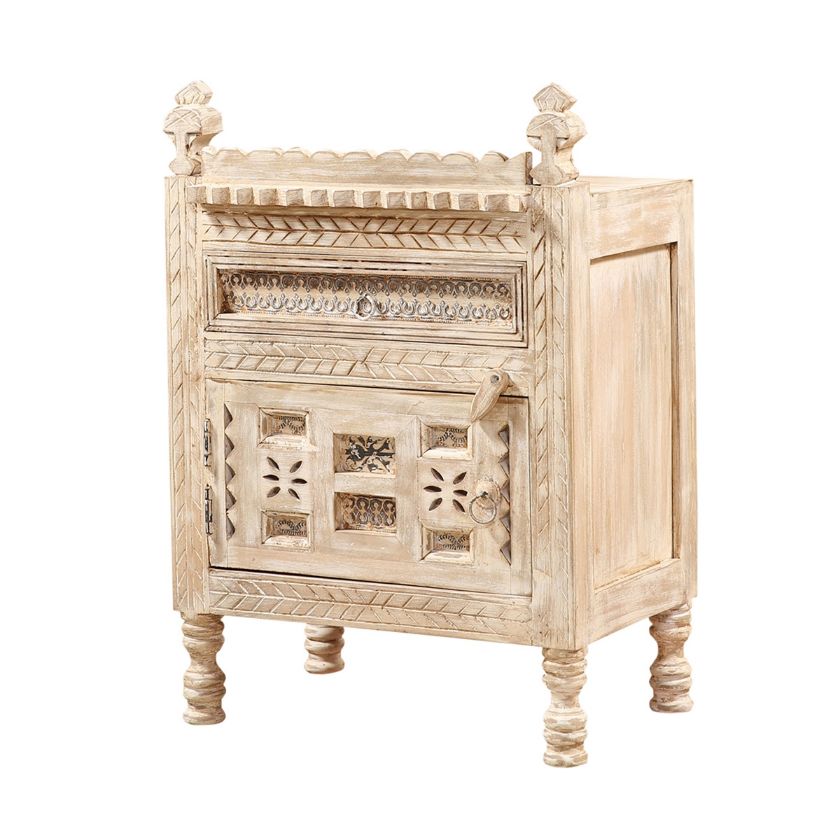 Picture of Goleta Shabby Chic Traditional Nightstand with Drawer