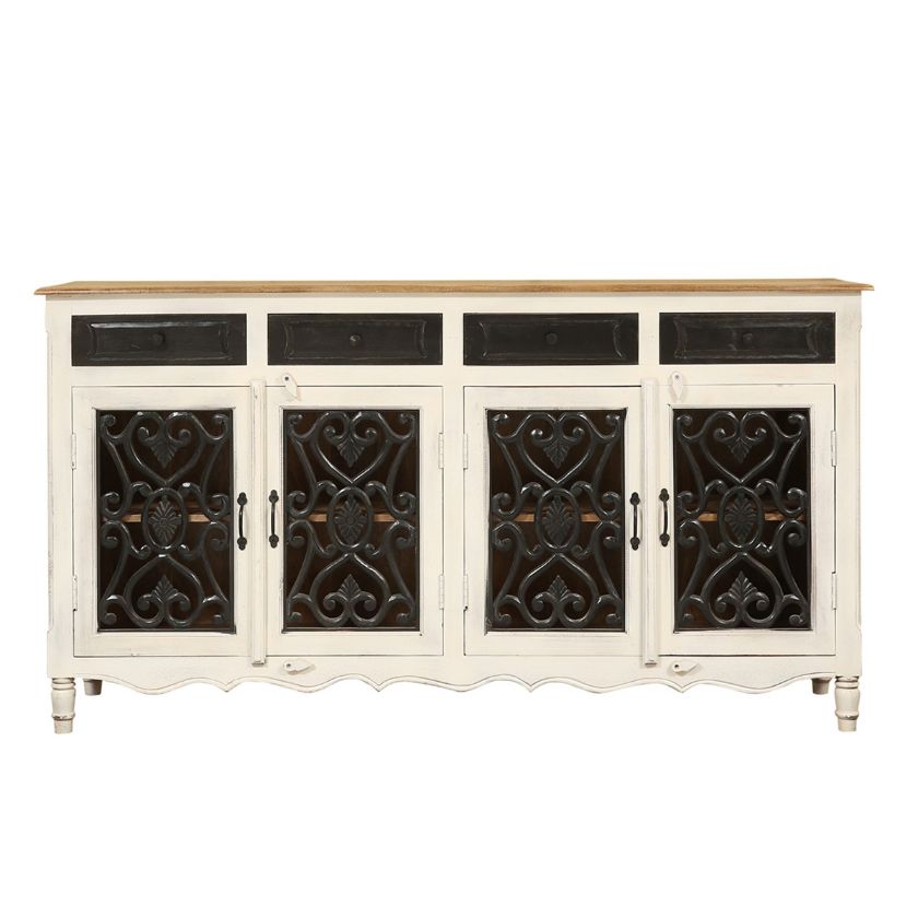 Picture of Segovia Rustic Solid Wood 4 Drawer Buffet Sideboard