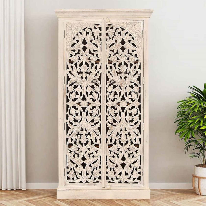 Picture of Alberobello Vintage Solid Wood Handcarved Armoire