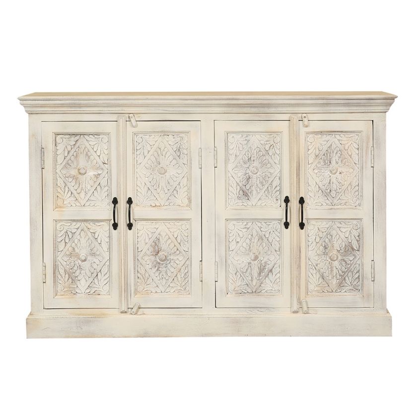 Picture of Sorrento Solid Wood 4 Door Traditional Rustic Buffet Cabinet