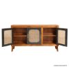 Picture of Willows Modern Rustic Solid Wood 2 Tone Rattan Door Buffet Sideboard