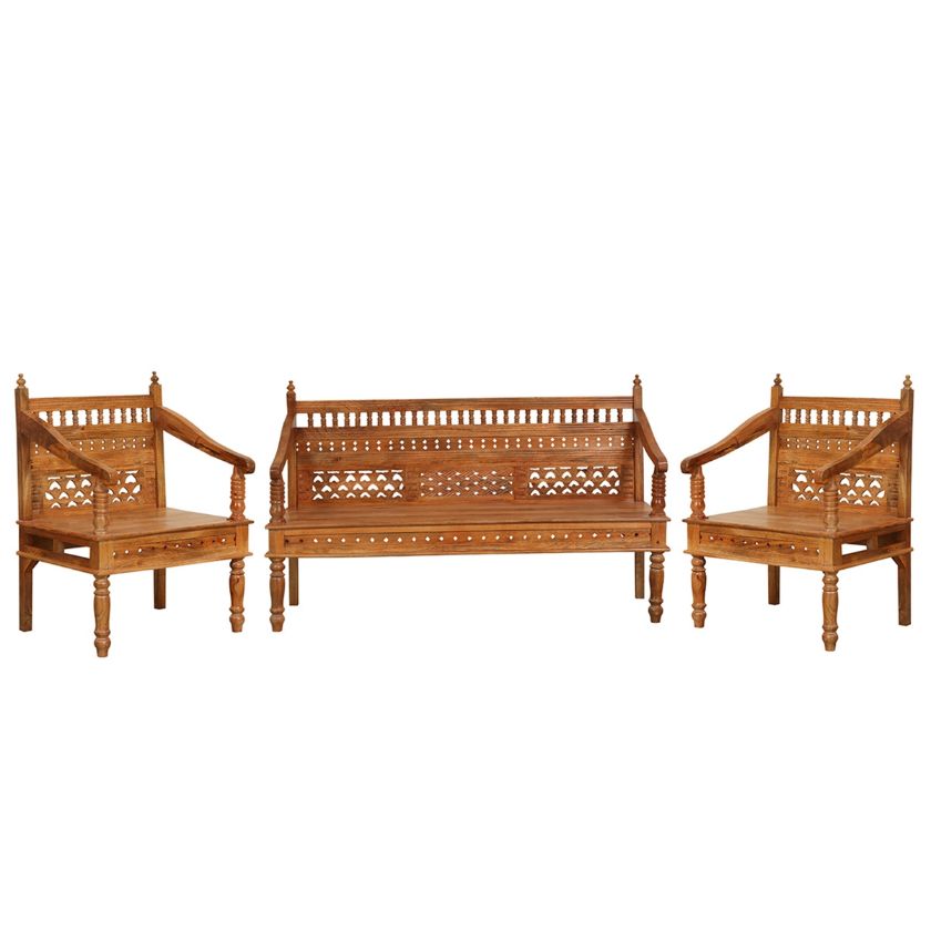 Picture of Sonora Rustic Solid Wood Traditional Hand Carved Sofa Set