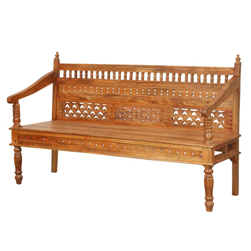 Picture of Sonora Rustic Traditional Hand Carved Wood frame 3-seater Sofa		