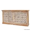 Picture of Folsom Rustic Solid Wood 4 Door Traditional Long Buffet Cabinet