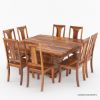 Picture of Gastonia Solid Wood Square Pedestal Dining Table and Chair Set