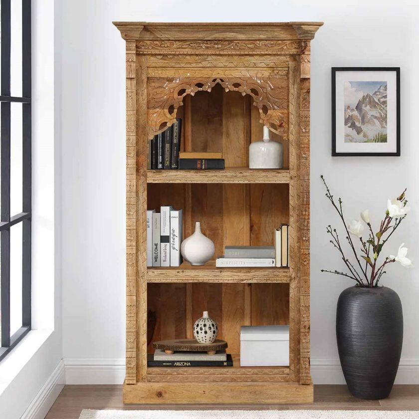 Picture of Spaulding Rustic Solid Wood Tall 3 Shelf Bookcase