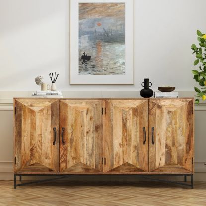 Picture of Ukiah Industrial Farmhouse Style 4 Door Long Buffet Sideboard