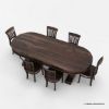 Picture of Tuscan Trestle Solid Wood Dining Table Set