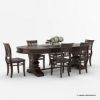 Picture of Tuscan Trestle Solid Wood Dining Table Set