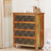 Picture of Perris Rustic Solid Wood Multi Tone 4 Drawer Dresser