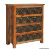 Picture of Perris Rustic Solid Wood Multi Tone 4 Drawer Dresser