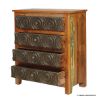 Picture of Perris Rustic Solid Wood Multi Tone 4 Drawer Dresser