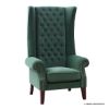 Picture of Whittier Green Upholstered Tufted High Wingback Accent Chair