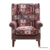 Picture of Pacifica Multicolor Patchwork Upholstered Accent Arm Wooden Sofa Chair		