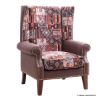 Picture of Pacifica Multicolor Patchwork Upholstered Accent Arm Wooden Sofa Chair		