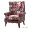 Picture of Pacifica Multicolor Patchwork Upholstered Accent Arm Wooden Sofa Chair		