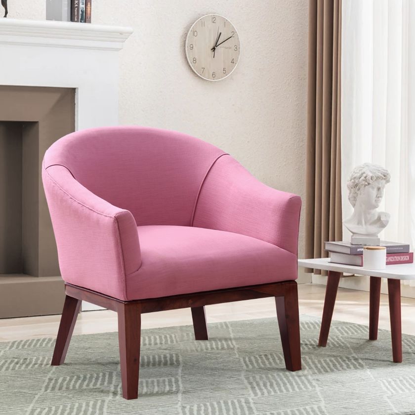 Picture of Fallbrook Modern Pink Upholstered Accent Single Sofa Chair