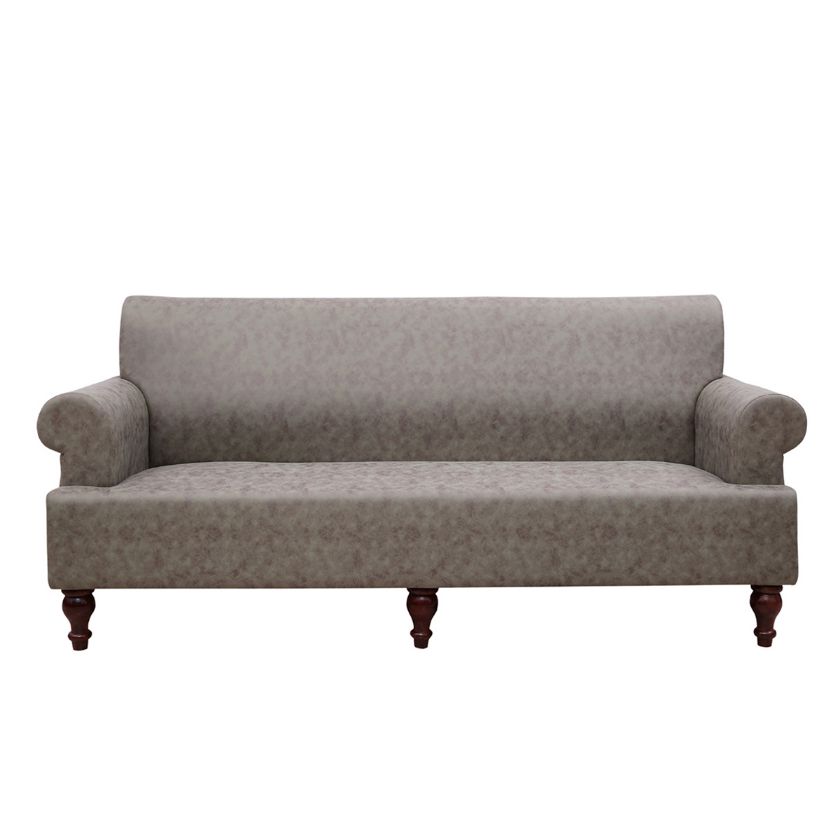 Picture of Valinda Vintage Solid Wood Upholstered 3 Seater Gray Sofa		