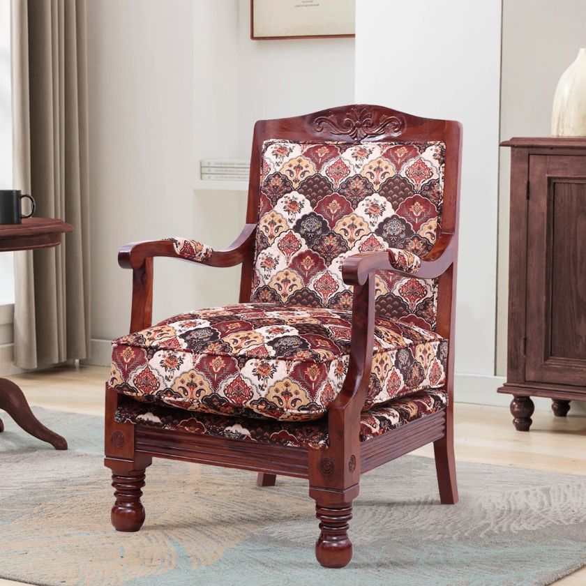 Picture of Nantucket Solid Wood Traditional Style Accent Armchair